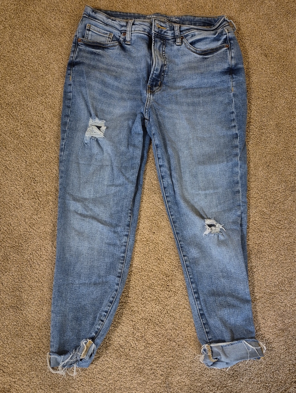 Old Navy Light Blue Distressed Boyfriend Jeans